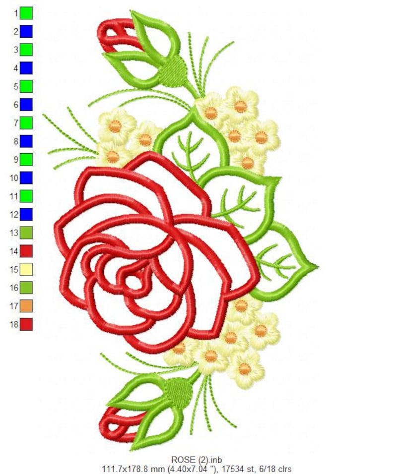 Motifs de broderie de roses Motif de broderie de machine de Etsy France