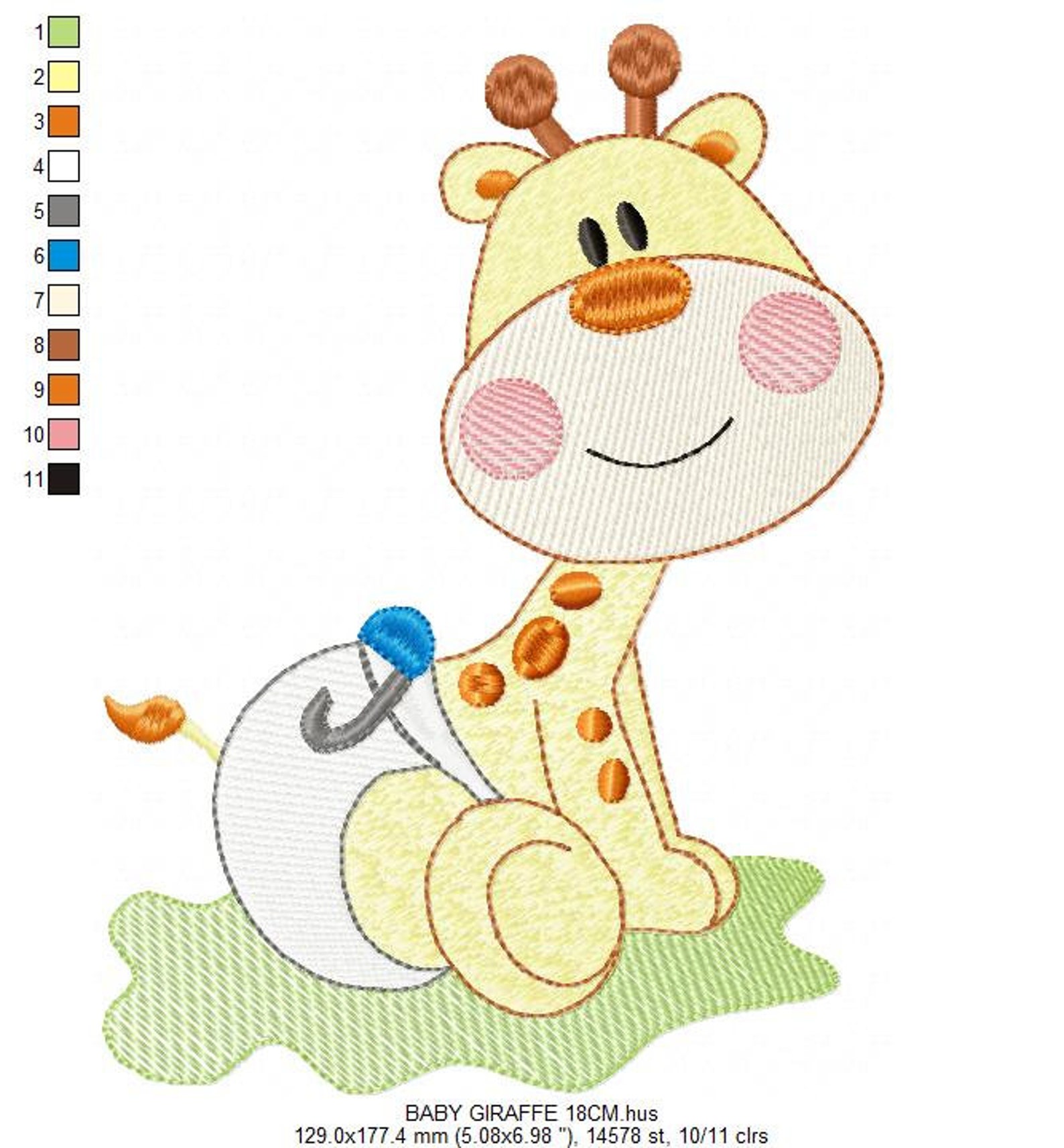 Baby Giraffe Embroidery Design Animal Embroidery Designs Etsy