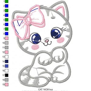 Kitty Cat Embroidery Design – Applique Pet Embroidery File (Digital Download)