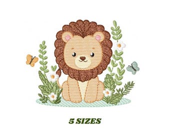 Lion Embroidery Design – Safari Animal Machine Pattern (Digital Download)