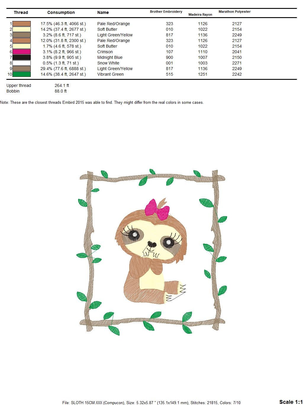 Sloth Embroidery Designs Baby Girl Embroidery Design Machine