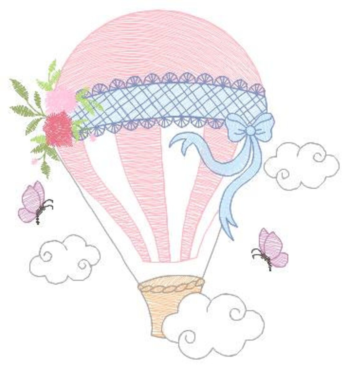 Balloon Embroidery Designs Hot Air Balloon Embroidery Design - Etsy