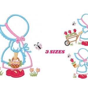 Sunbonnet Sue Machine Embroidery Design – Applique Pattern (Digital Download)