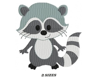 Raccoon Embroidery Design – Animal Machine Embroidery Pattern (Digital Download)