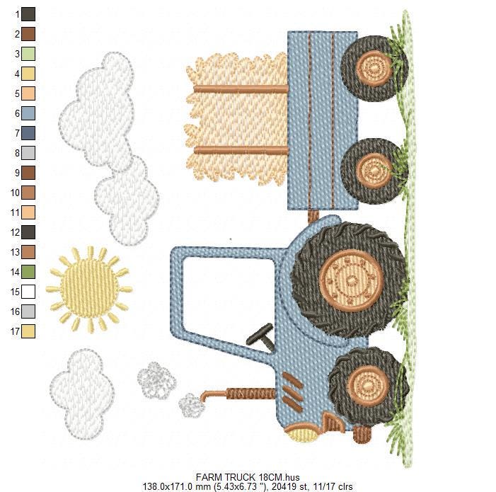 Embroidery Design Ranch Sorting Farm Tractor Embroidery Design – Ranch Truck Pattern (digital Download ...