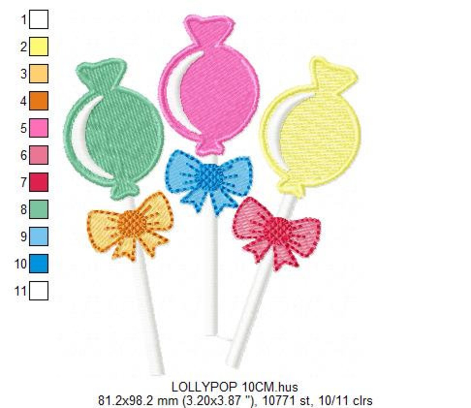 Lollipop Embroidery Designs Candy Embroidery Design Machine Etsy