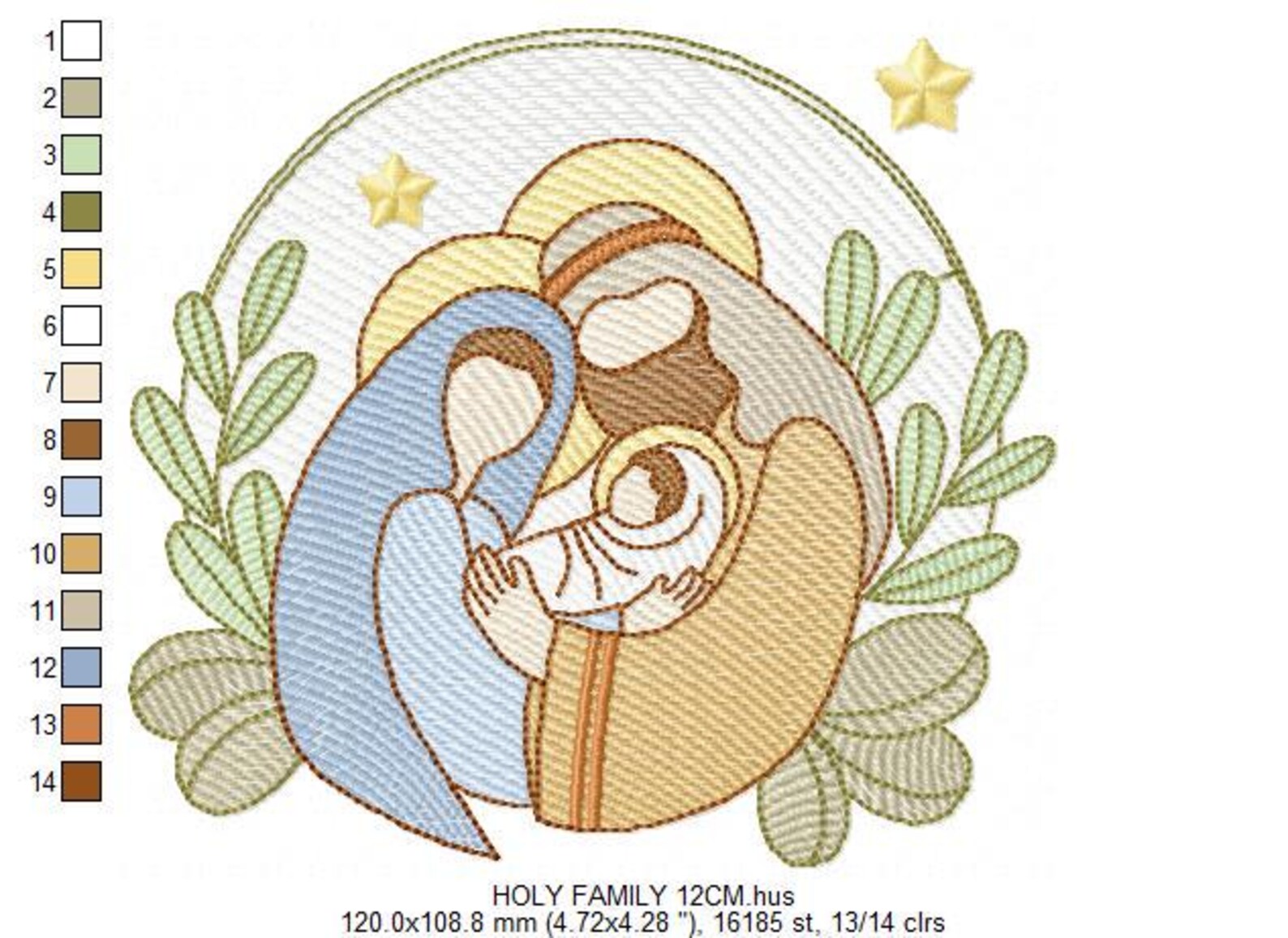 Holy Family Embroidery Design – Catholic Nativity Machine Pattern ...
