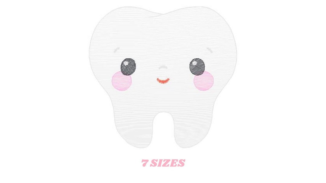 Tooth Embroidery Designs Dentist Embroidery Design Machine Etsy