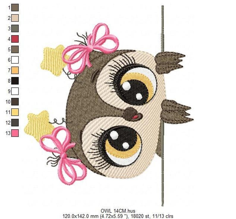 Owl Embroidery Design – Filled Animal Machine Pattern (Digital Download)