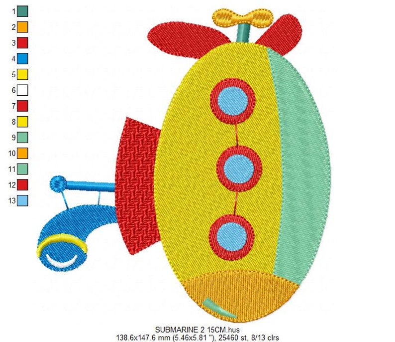 Submarine embroidery design boat embroidery designs machine  etsy