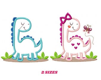 Dinosaurier-Stickmuster – Applikationsmaschinenmuster (Digitaler Download)