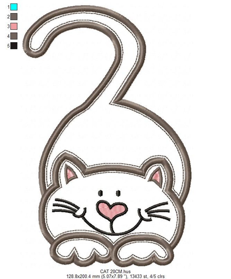 Cat Embroidery Design Kitty Embroidery Designs Machine Etsy UK