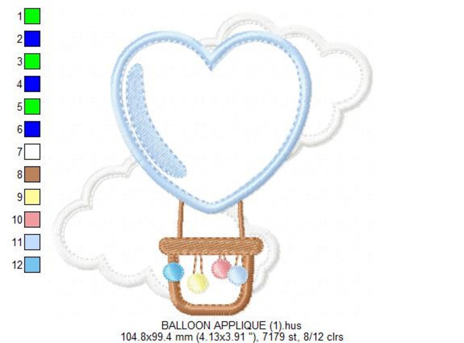 Balloon Embroidery Designs Hot Air Balloon Embroidery Design Etsy