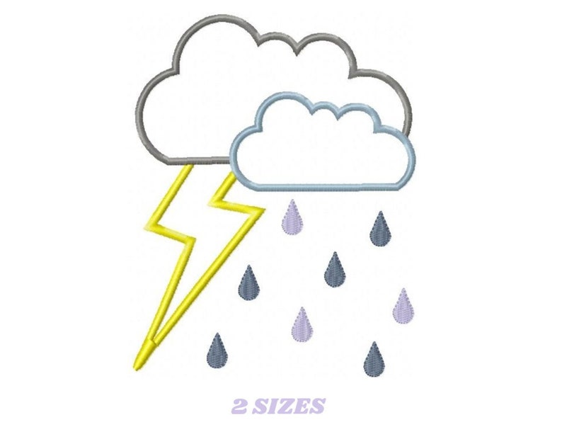 Cloud Embroidery Design Rain Embroidery Designs Machine Etsy
