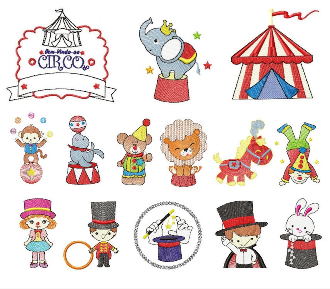 Circus Embroidery Designs - Clown Embroidery Design Machine Embroidery ...