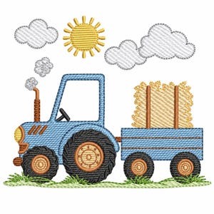 Desenho de bordado de trator agrícola – Padrão de caminhão de fazenda (Download digital)
