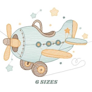 Diseño de bordado de avión – Patrón de vehículo para bebé niño (Descarga instantánea)