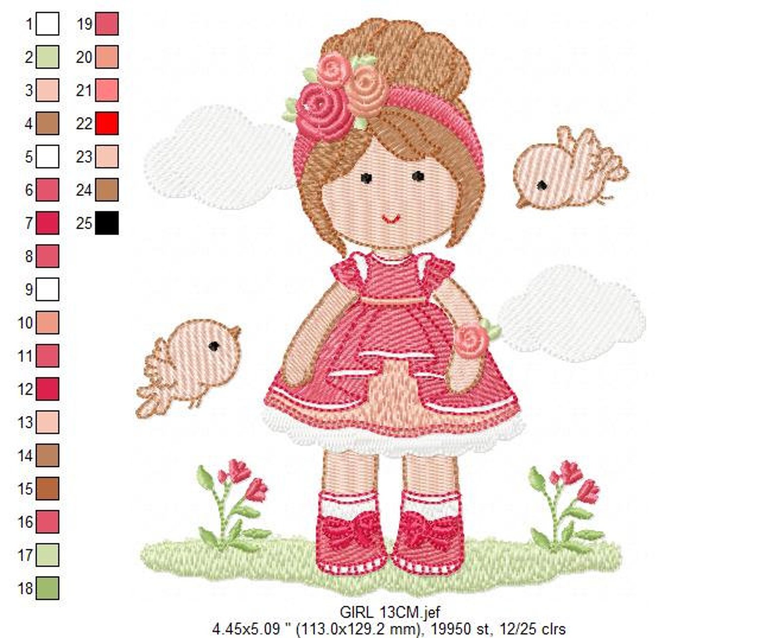 Baby Girl Embroidery Designs Children Embroidery Design Etsy UK
