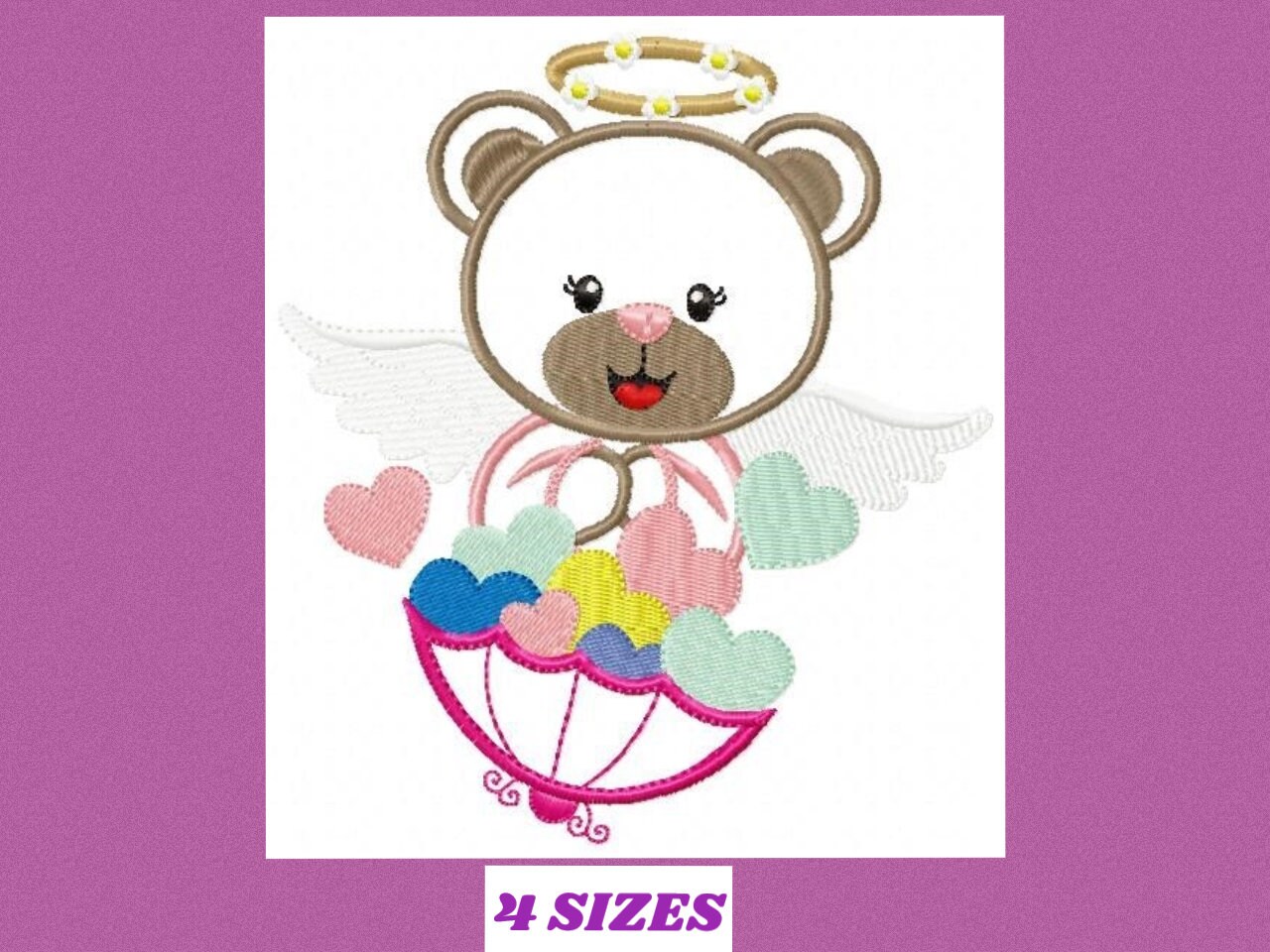 Angel Embroidery Designs Teddy Bear Embroidery Design - Etsy India