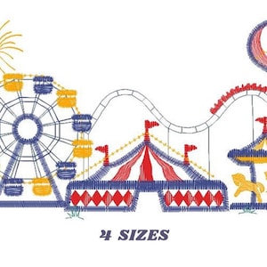 Fun Fair Embroidery Design – Festival Machine Embroidery Pattern (Digital Download)