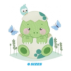 Dinosaur Egg Embroidery Design – Dino Baby Boy Embroidery Machine Pattern (Instant Digital Download)
