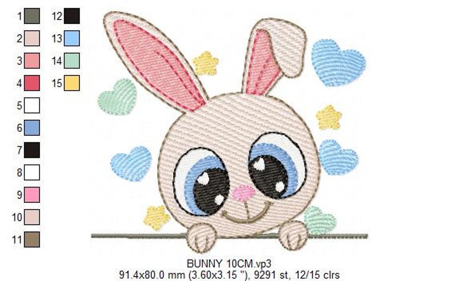 Peek a Boo Bunny Embroidery Design Rabbit Embroidery Designs | Etsy