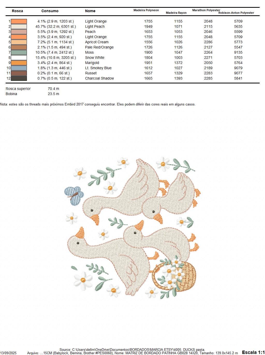 Embroidery Design Ranch Sorting Goose Family Embroidery Designs - Ducks With Flowers Machine Embroidery ...