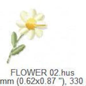 Little Flowers embroidery design - Tulip and daisies machine embroidery pattern - Kitchen Tea towel divider - Instant digital download pes image 8