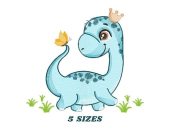 Dinosaurier-Stickdatei – Brontosaurus (Sofort-Download)