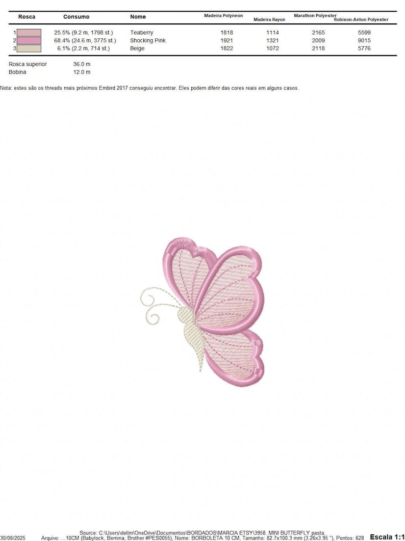 Mini Butterfly Embroidery Design – Small Machine Embroidery Pattern (Digital Download)