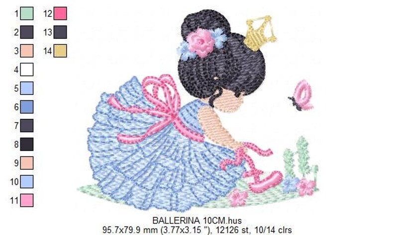 Ballerina Embroidery Design – Ballet Machine Embroidery Pattern (Digital File)