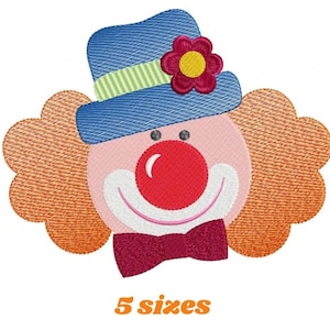 Clown Face Machine Embroidery Pattern, Circus Design (Digital Download)