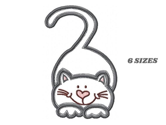Cat embroidery design - Kitty embroidery designs machine embroidery pattern - Pet embroidery file - baby girl embroidery cat applique design
