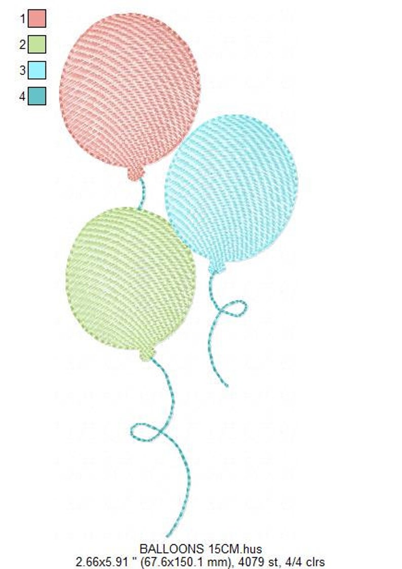 Balloon Embroidery Design Birthday Embroidery Designs Etsy