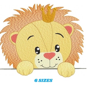 Peek-a-Boo Lion Embroidery Design – Safari Machine Pattern (Digital Download)