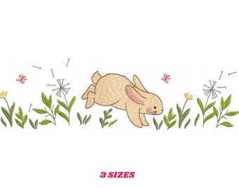 Bunny Machine Embroidery Design – Woodland Animal (Digital Download)
