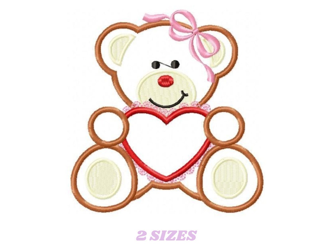 Bear Embroidery Designs Teddy Embroidery Design Machine Embroidery Pattern Bear With Heart
