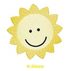 Smiley Sun Embroidery Design - Baby, Kid Machine Embroidery File (Digital Download)