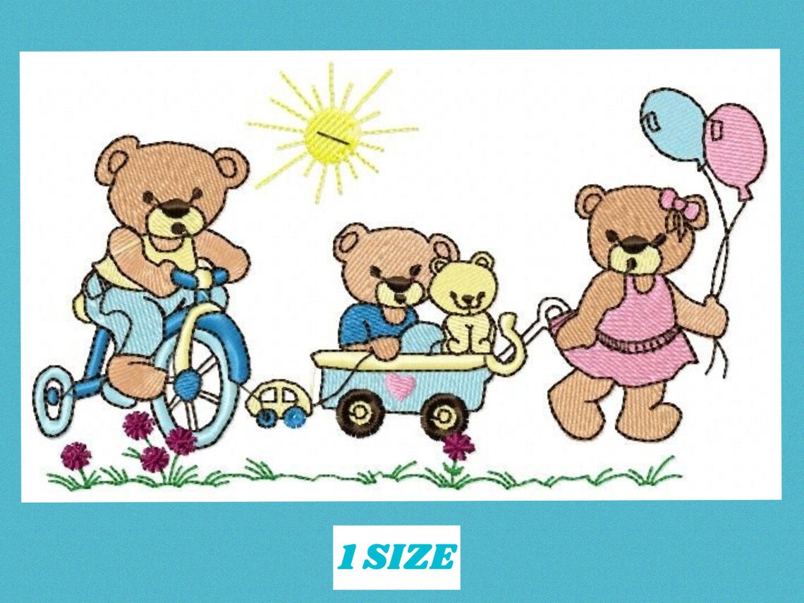 Bear Embroidery Designs Teddy Embroidery Design Machine Etsy