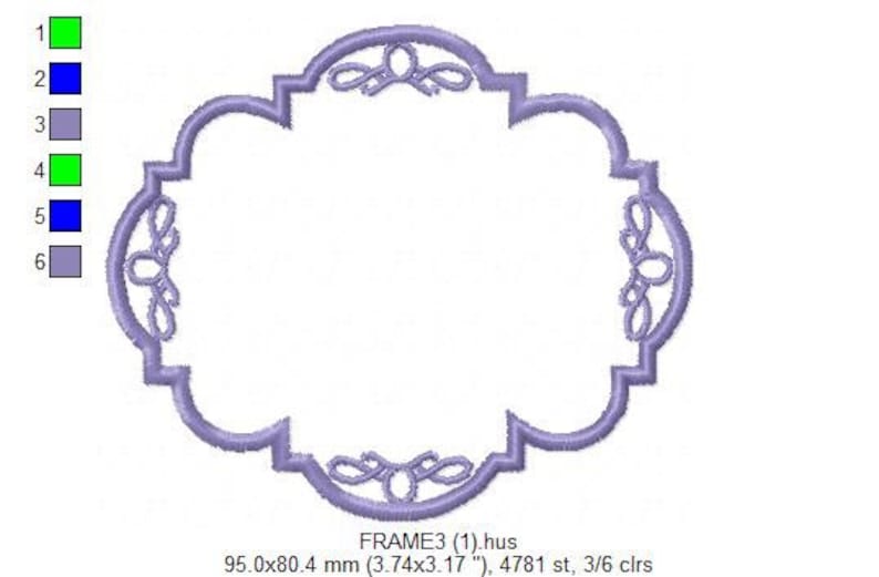 Frame Embroidery Designs Frame Applique Design Set Machine Etsy