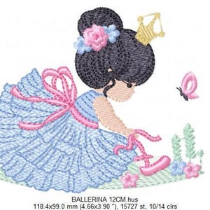 Ballerina Embroidery Design – Ballet Machine Embroidery Pattern (Digital File)