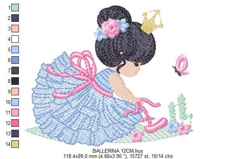 Ballerina Embroidery Design – Ballet Machine Embroidery Pattern (Digital File)
