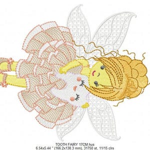Tooth Fairy Embroidery Designs – Baby Girl Machine Embroidery (Instant Download)