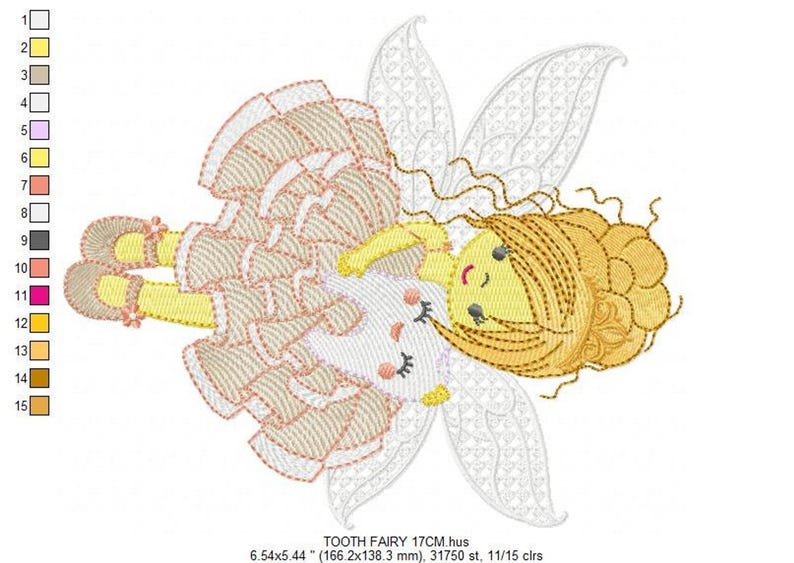 Tooth Fairy Embroidery Designs – Baby Girl Machine Embroidery (Instant Download)