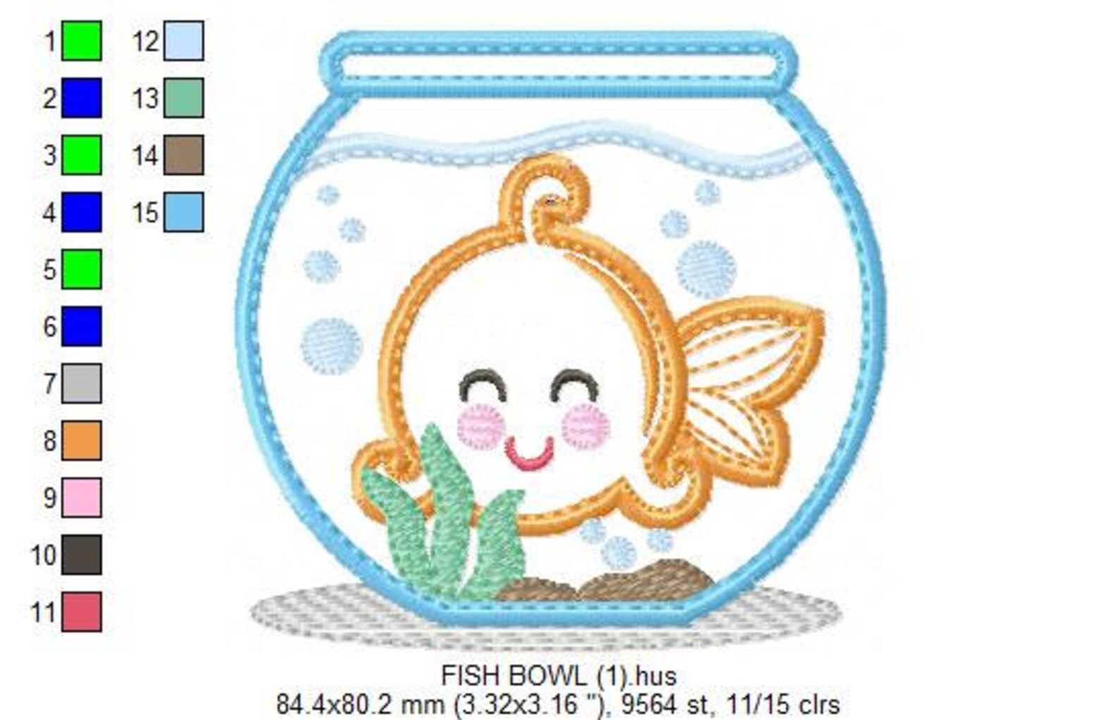 Golden Fish Embroidery Designs - Aquarium Embroidery Design Machine ...