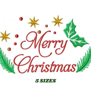 Merry Xmas embroidery designs - Christmas machine embroidery pattern - Winter Holiday file (Instant download)