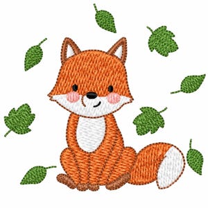 Red Fox Machine Embroidery Design - Woodland Animal File (PES JEF)