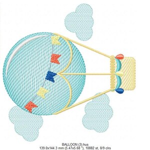 Balloon Embroidery Designs - Hot Air Balloon Embroidery Design Machine ...