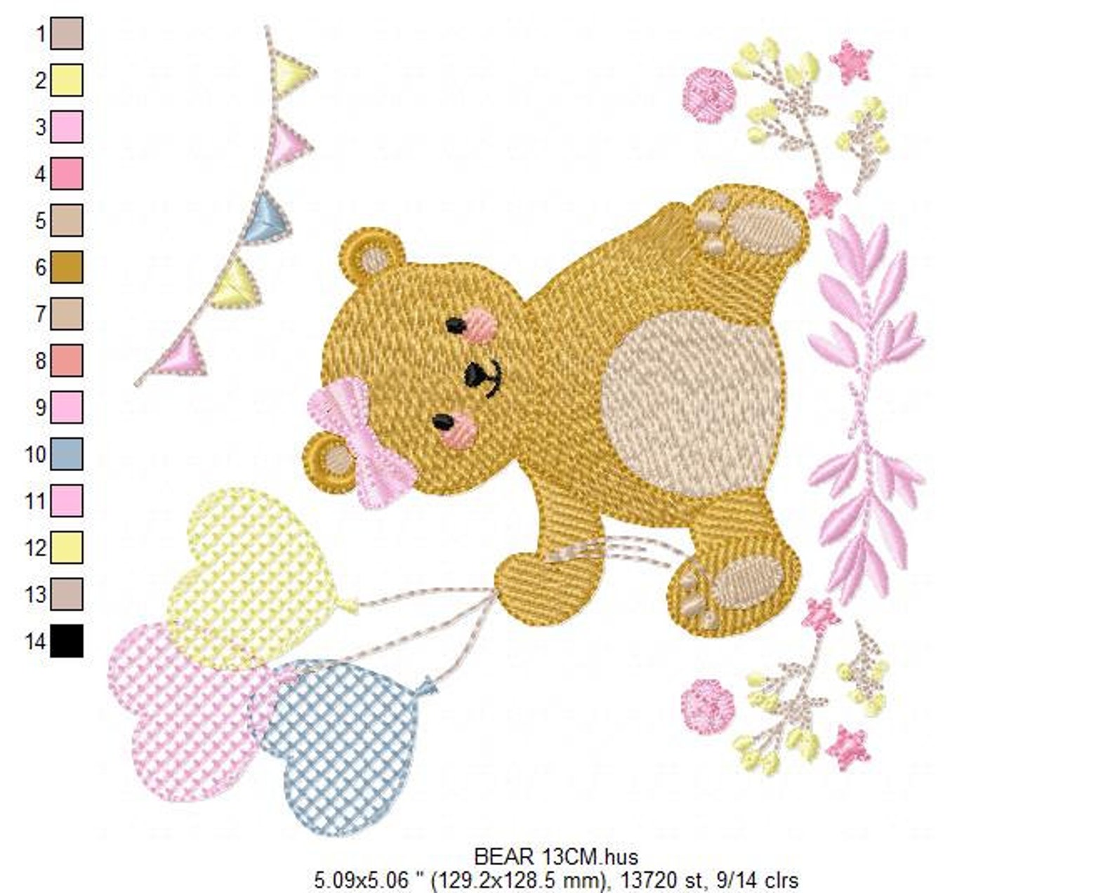 Birthday Bear Embroidery Designs Animals Embroidery Design - Etsy