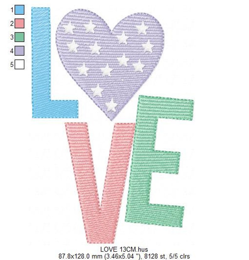Love Embroidery Design Heart Embroidery Designs Machine Etsy